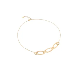 18K Gold Jaipur Gold Mixed Link Half Collar Necklace