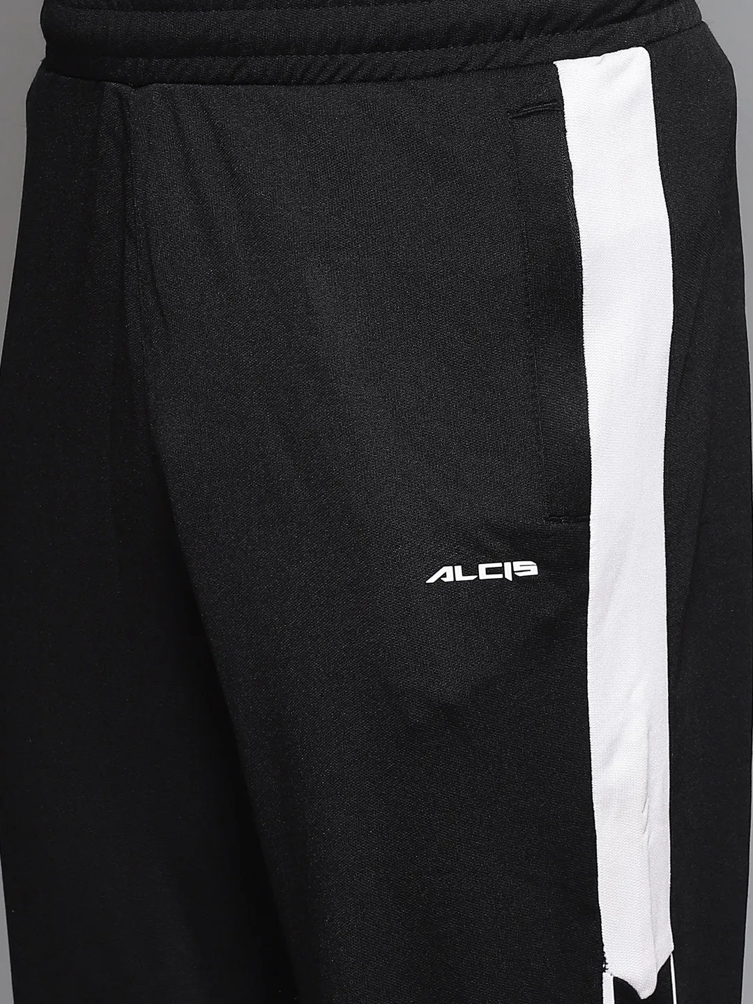 Alcis Men Charcoal Grey White Colourblocked Tracksuits