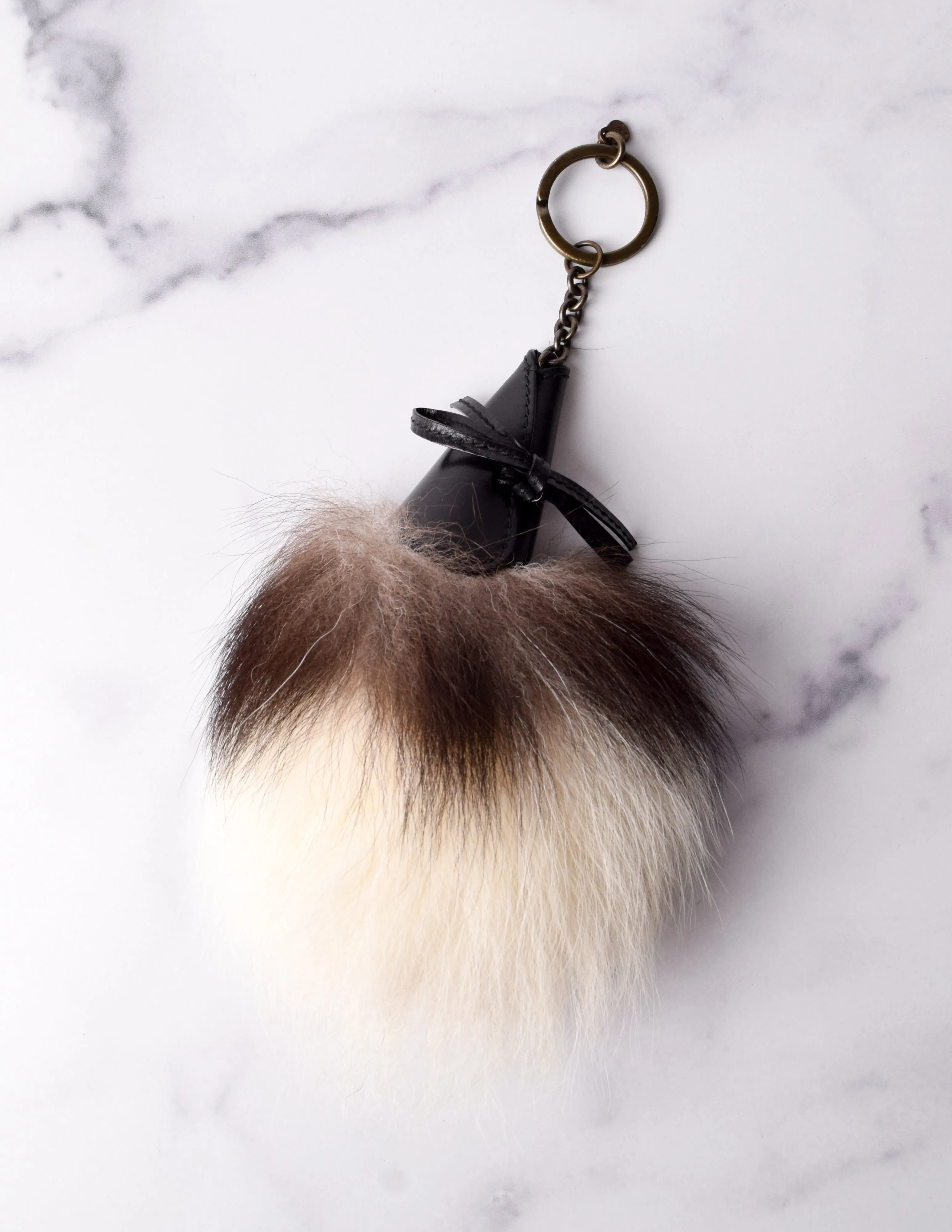 Alexander McQueen Vintage 2007 Fox Tail Leather Oversized Key Ring