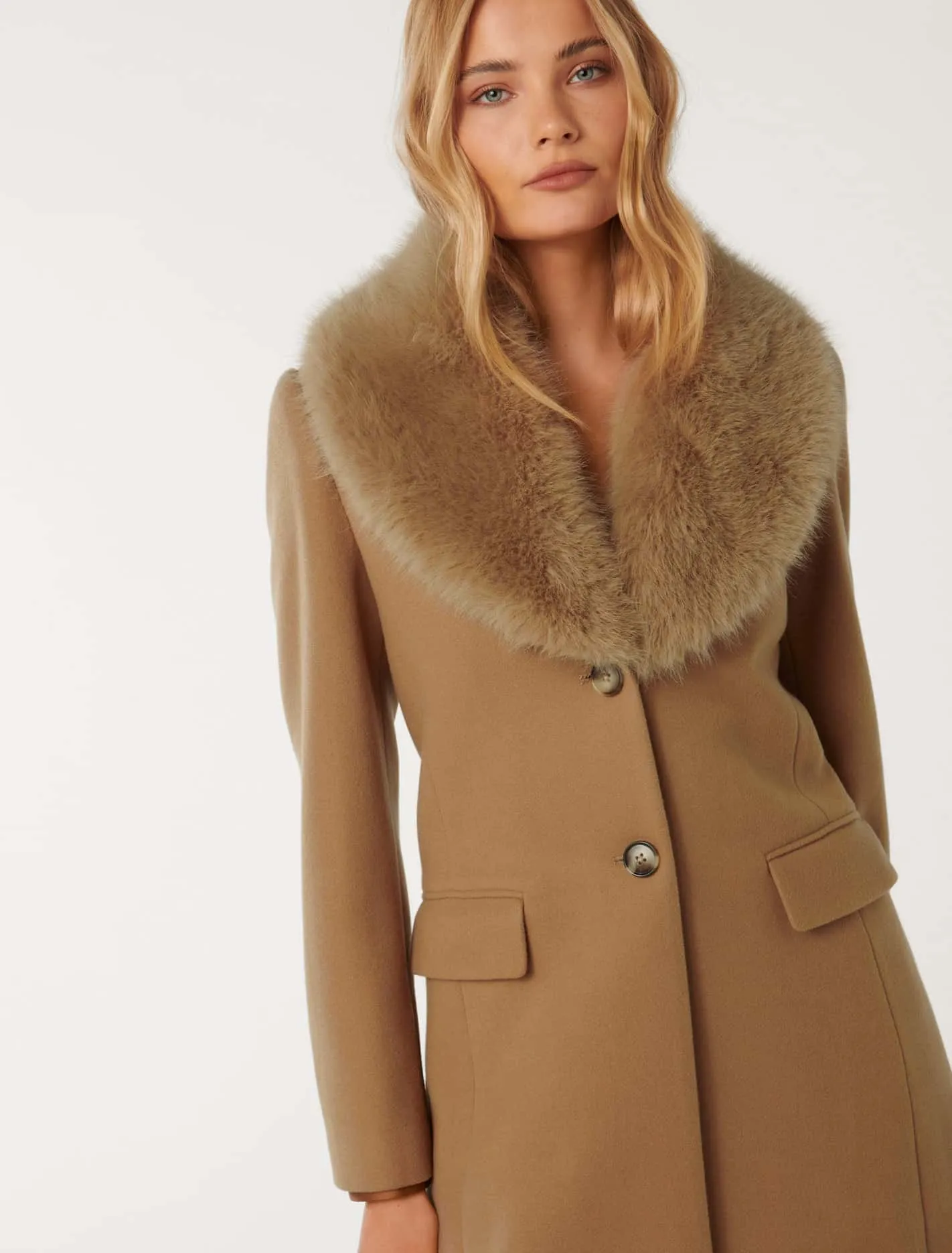 Amber Fur Collar Coat