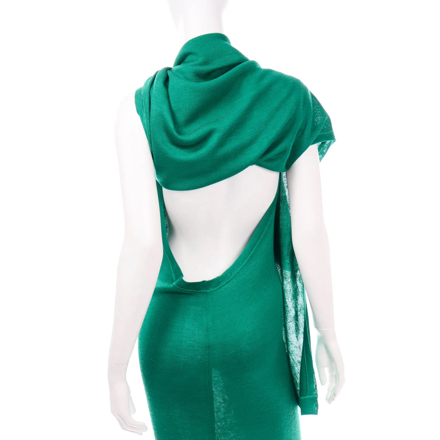 Angelo Tarlazzi Vintage Green Stretch Knit Sleeveless Dress