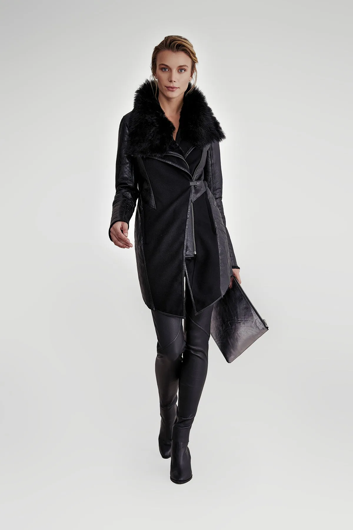 Ariel - Black Shearling Coat