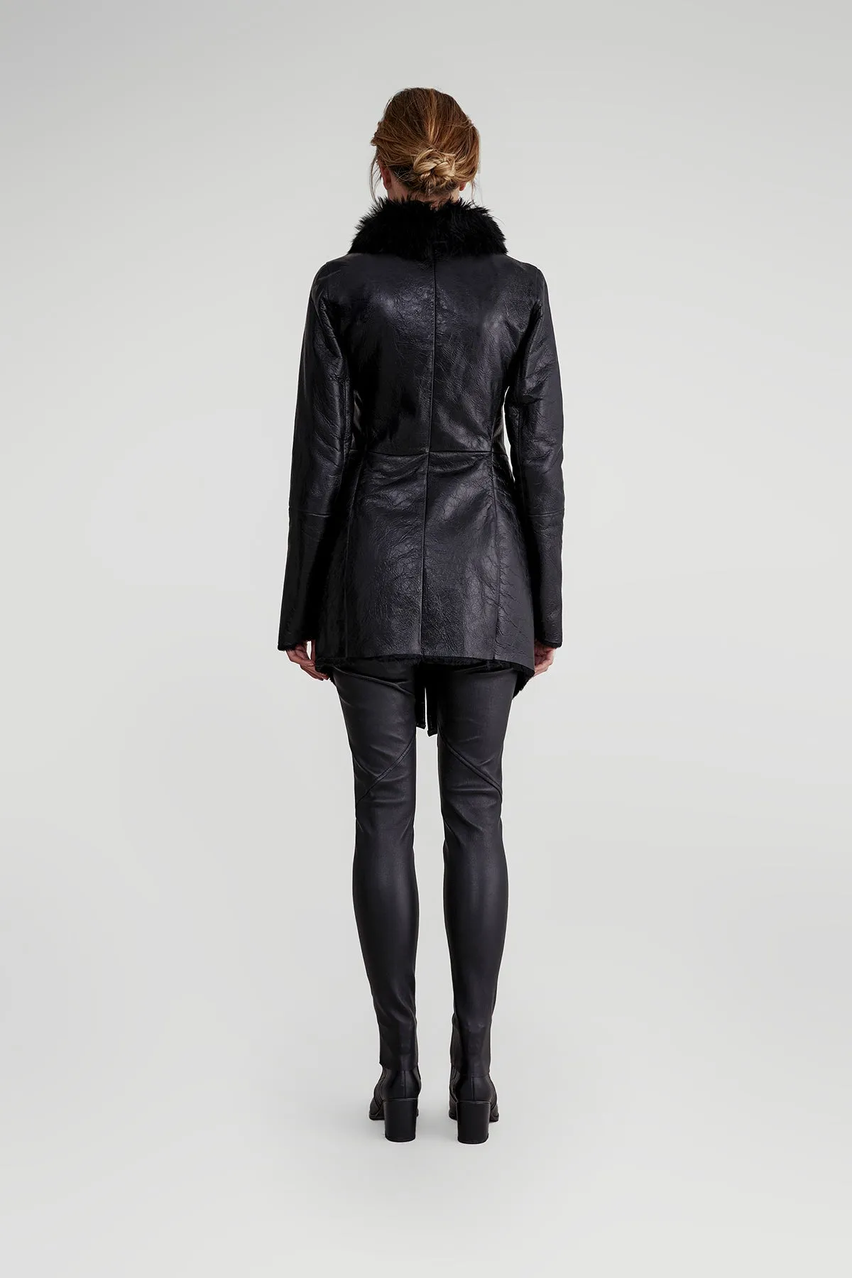 Ariel - Black Shearling Coat