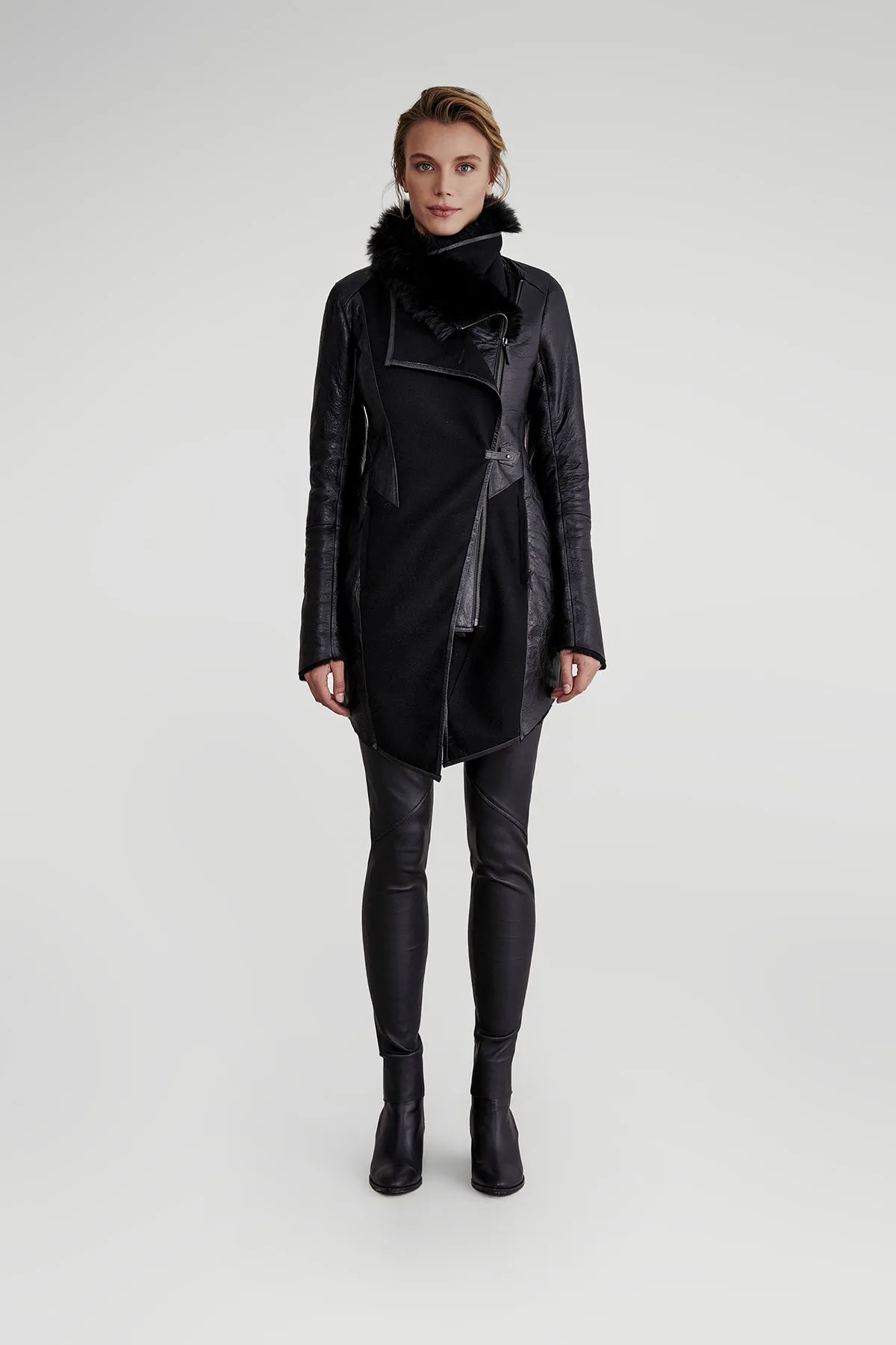 Ariel - Black Shearling Coat