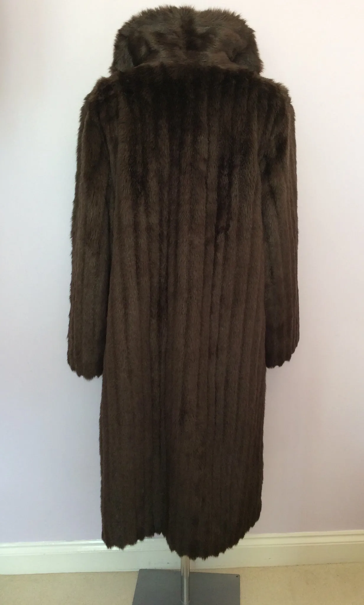 Astraka Dark Brown Faux Fur Coat Size M Approx.