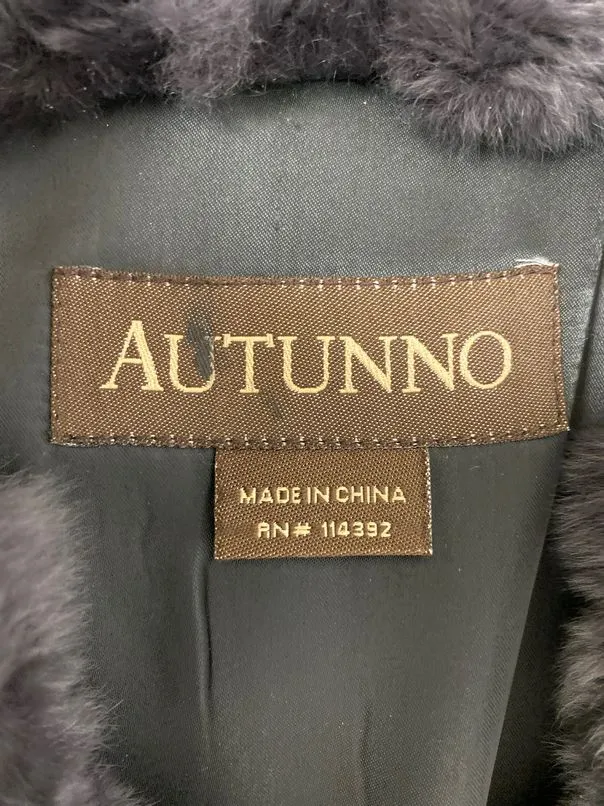 AUTUNNO CHARCOAL REX RABBIT FUR TRIM JACKET SIZE LARGE