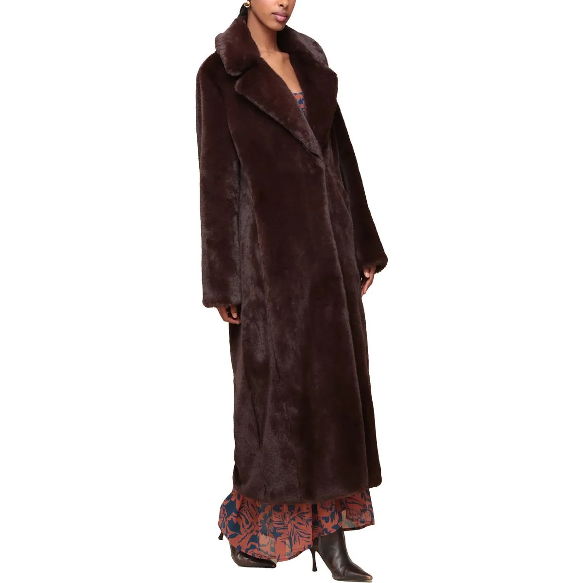 Avec Les Filles Womens Faux Fur Long Faux Fur Coat