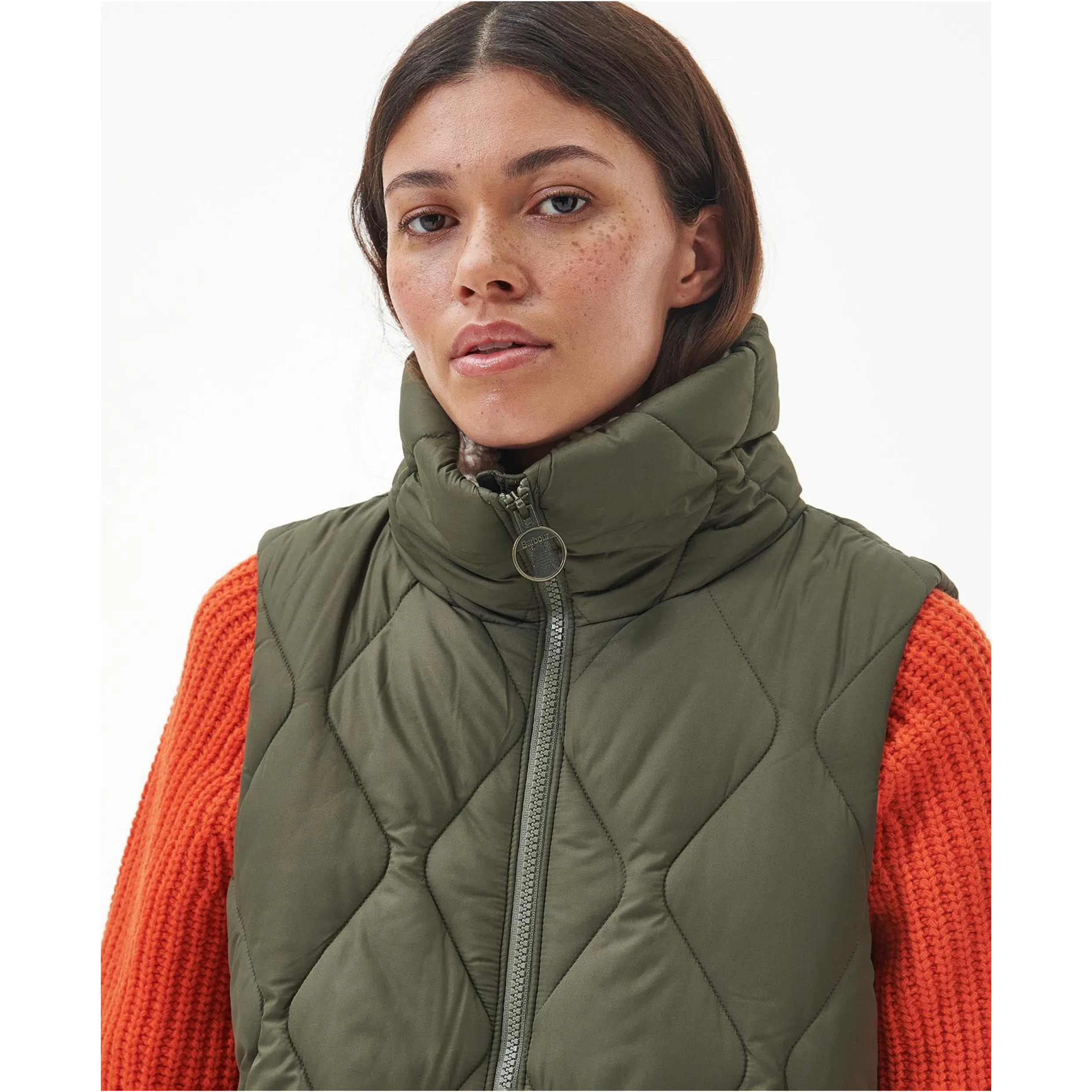 Barbour Samphire Gilet In Deep Olive 0133