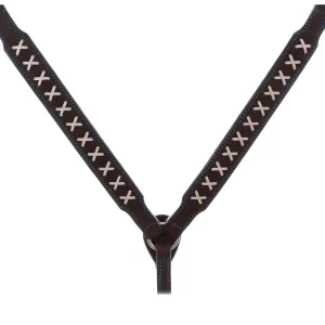 BC1048 - Brown Rough Out X Design Breast Collar