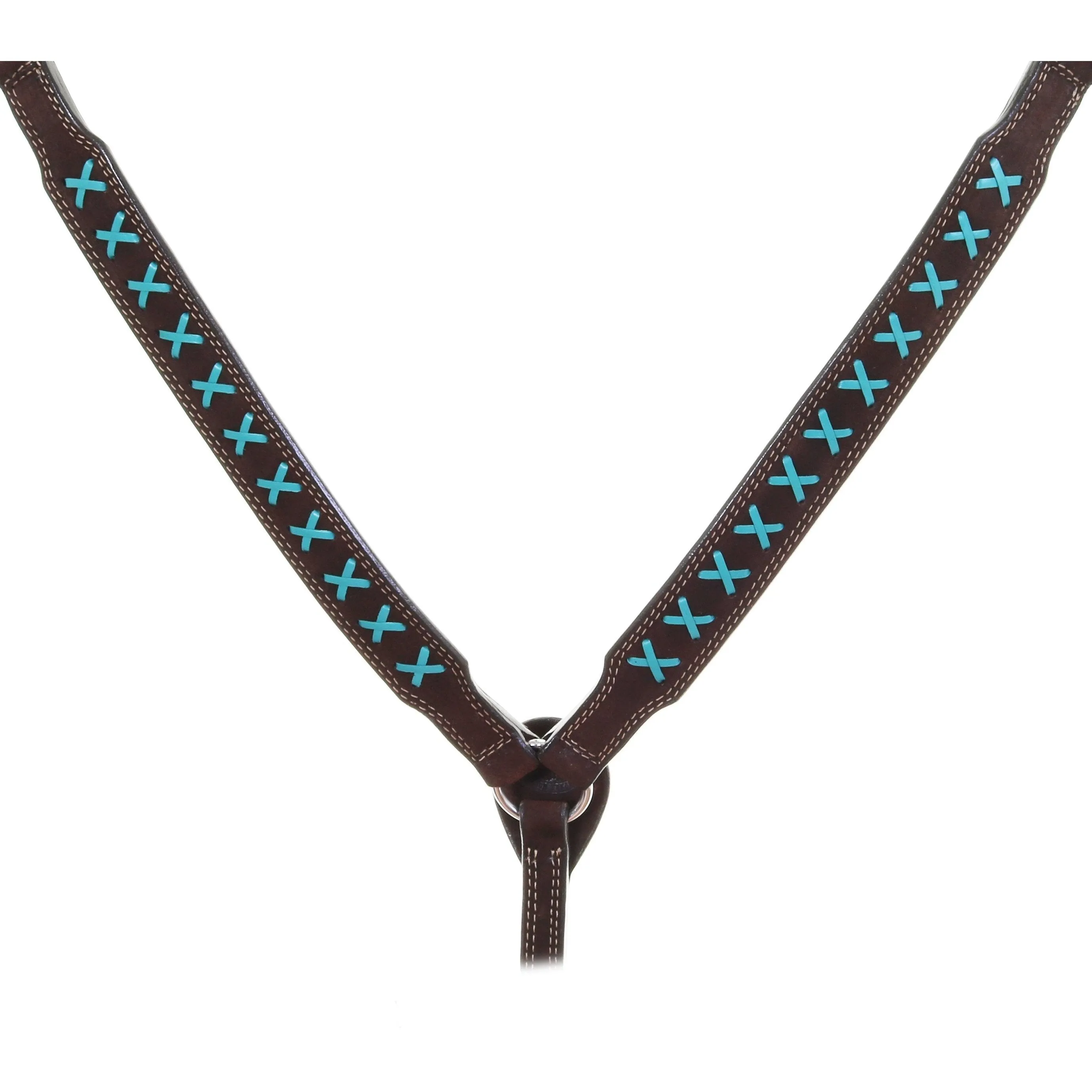 BC1050 - Brown Rough Out X Design Breast Collar