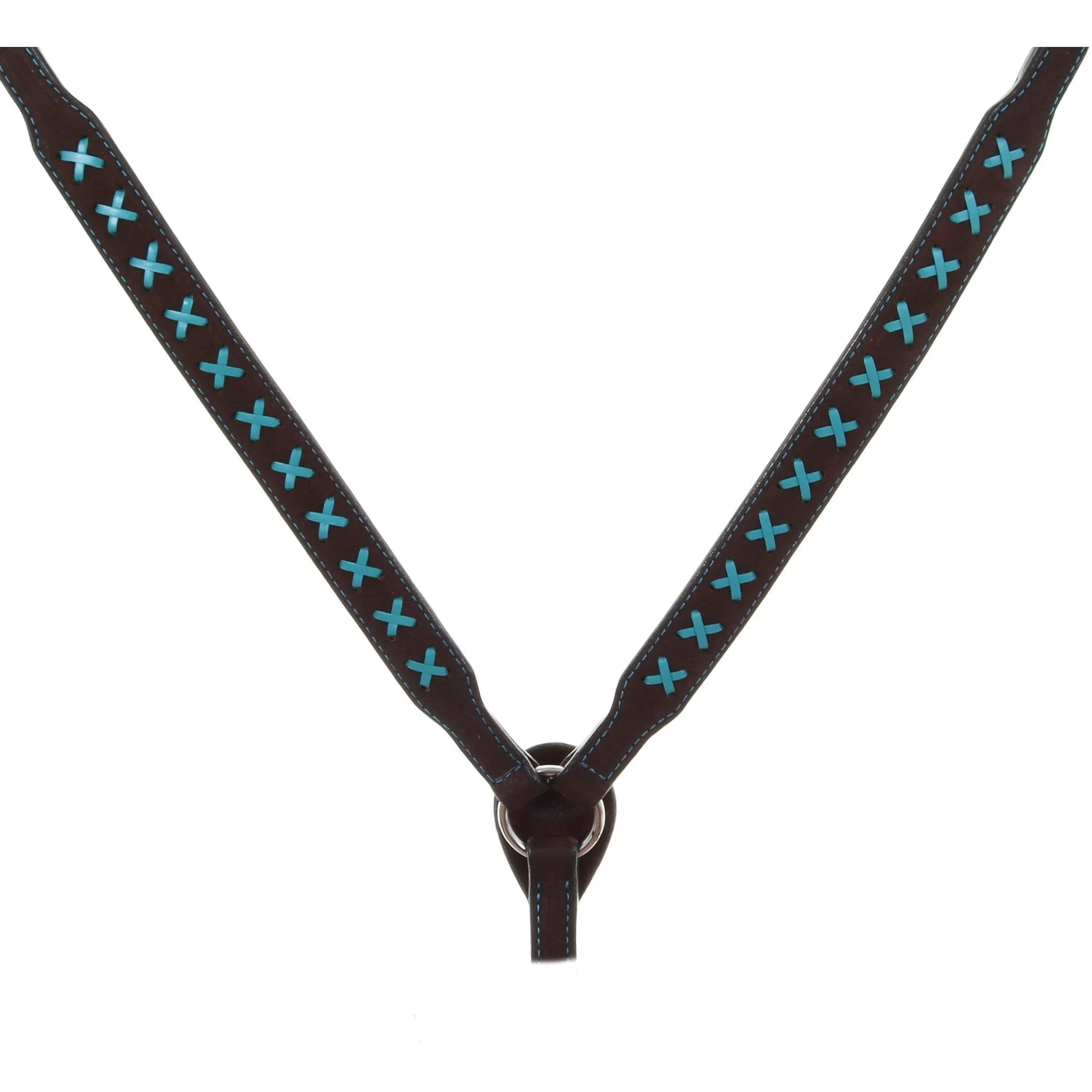 BC1053 - Brown Rough Out X Design Breast Collar