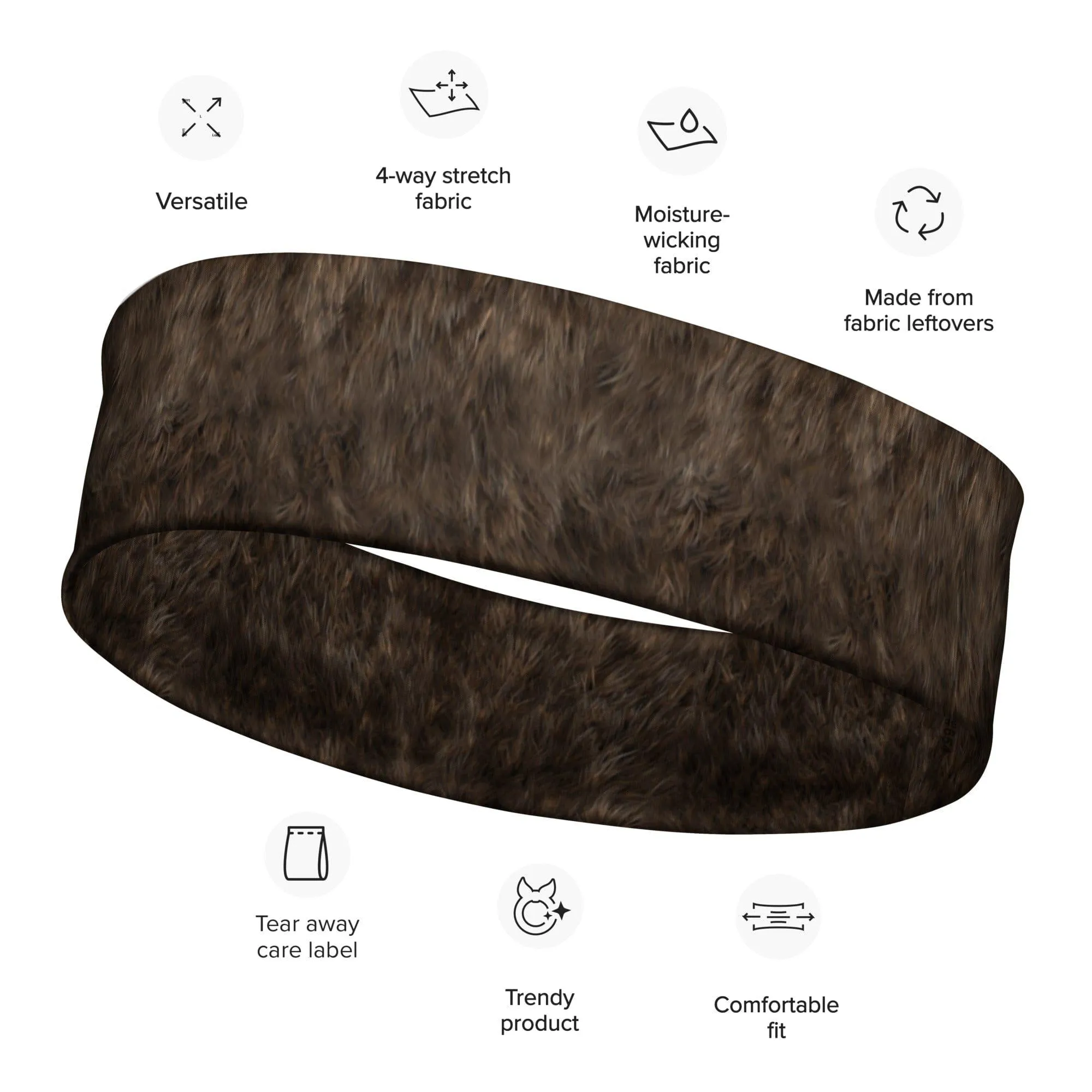 Bear Fur Design Animal Print Quick Dry Headband