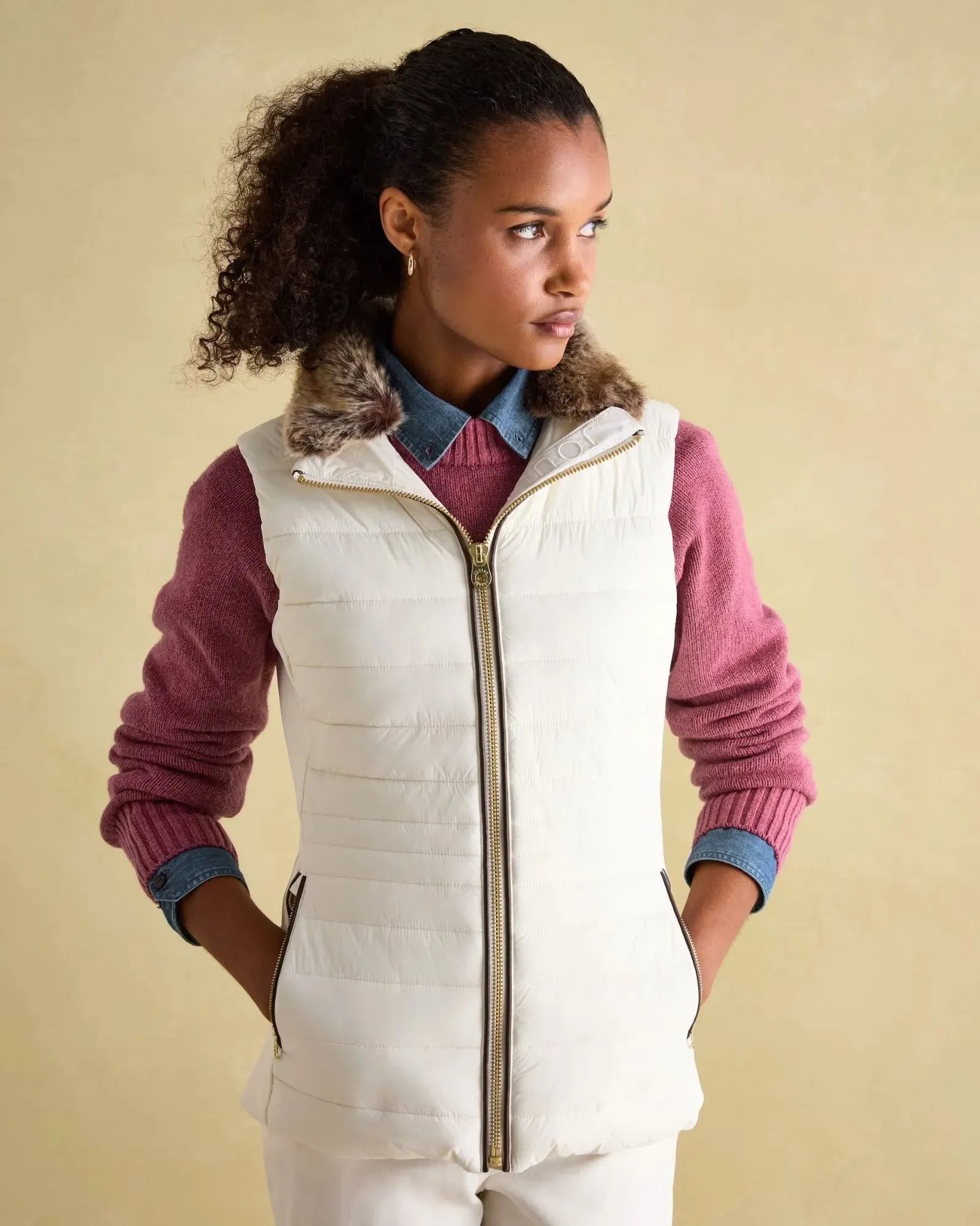 Beckley White Padded Showerproof Gilet