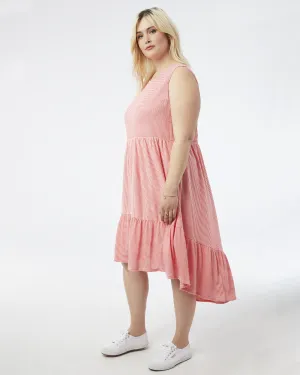 Becky Swing Dress | Coral / White