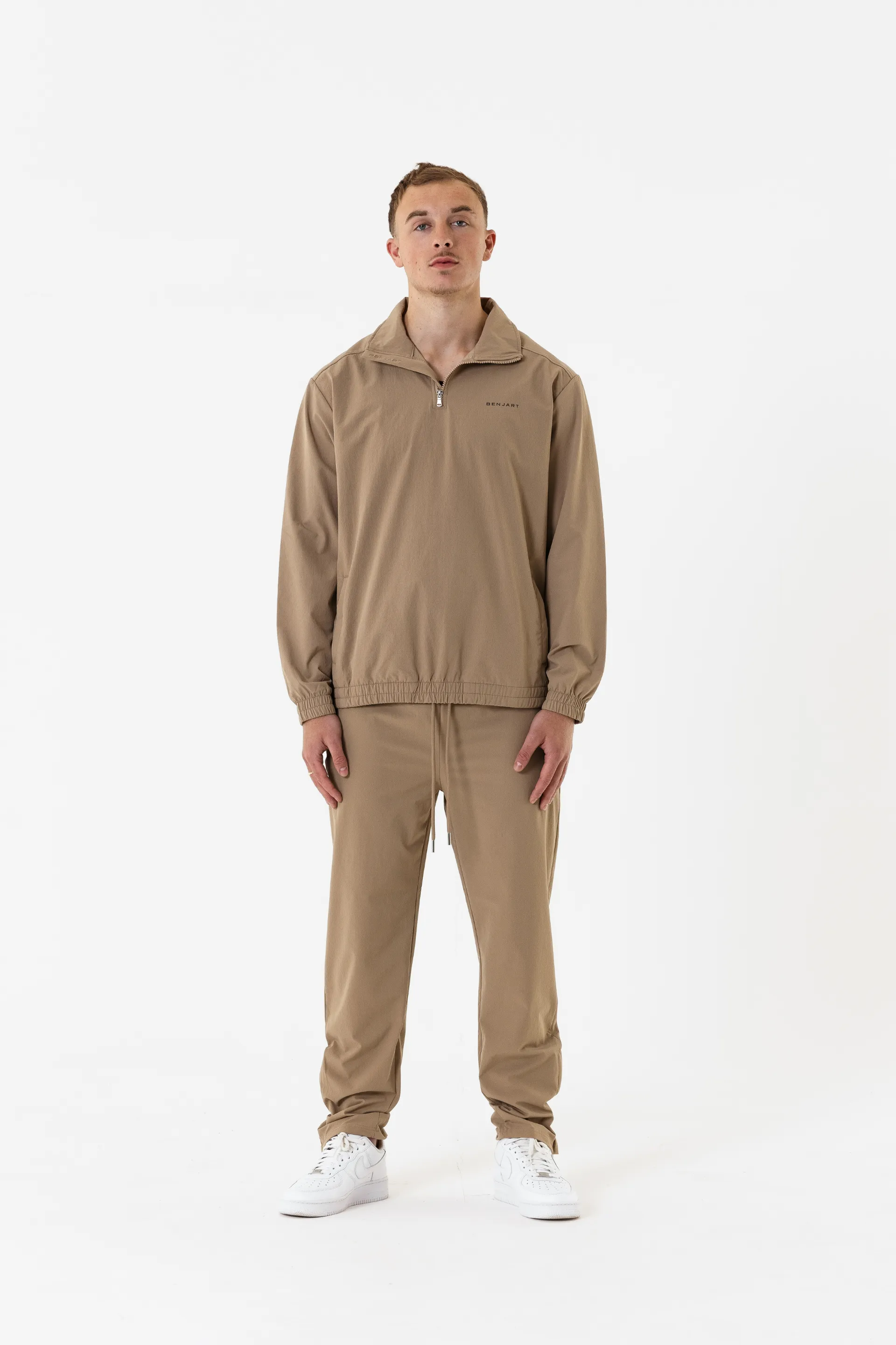 Benjart Nylon Quarter Zip - Sand