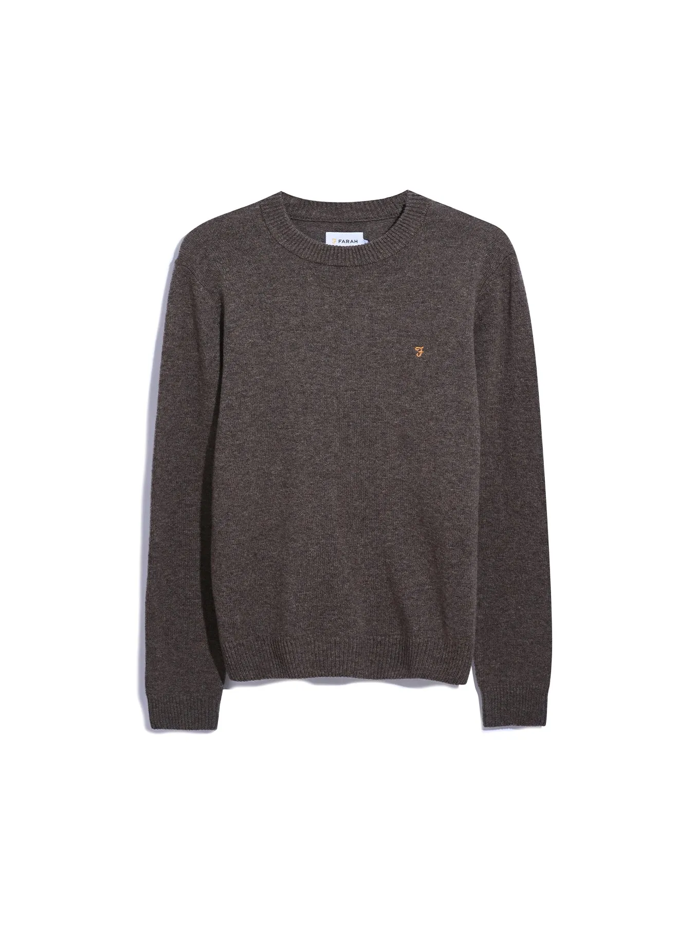 Birchall Crew Neck Lambswool Sweater In Taupe Sand