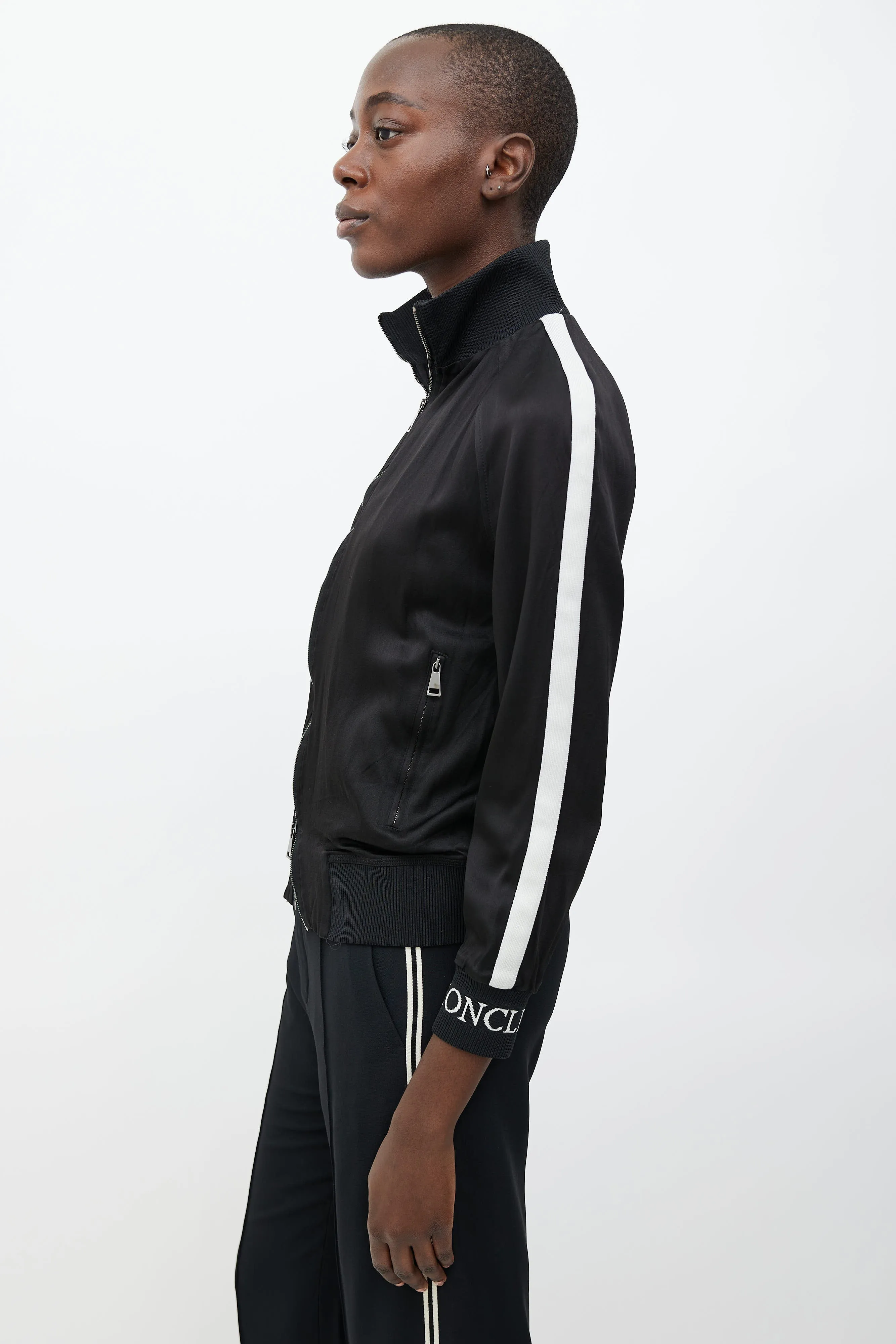 Black & White Full Zip Track Jacket