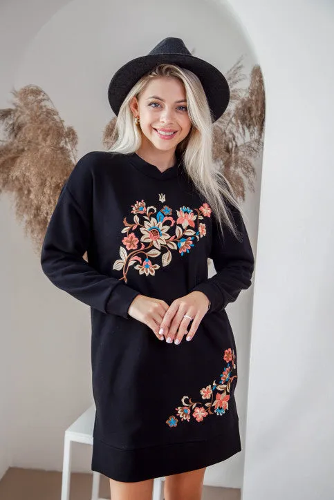 Black Knit Dress "Flora"