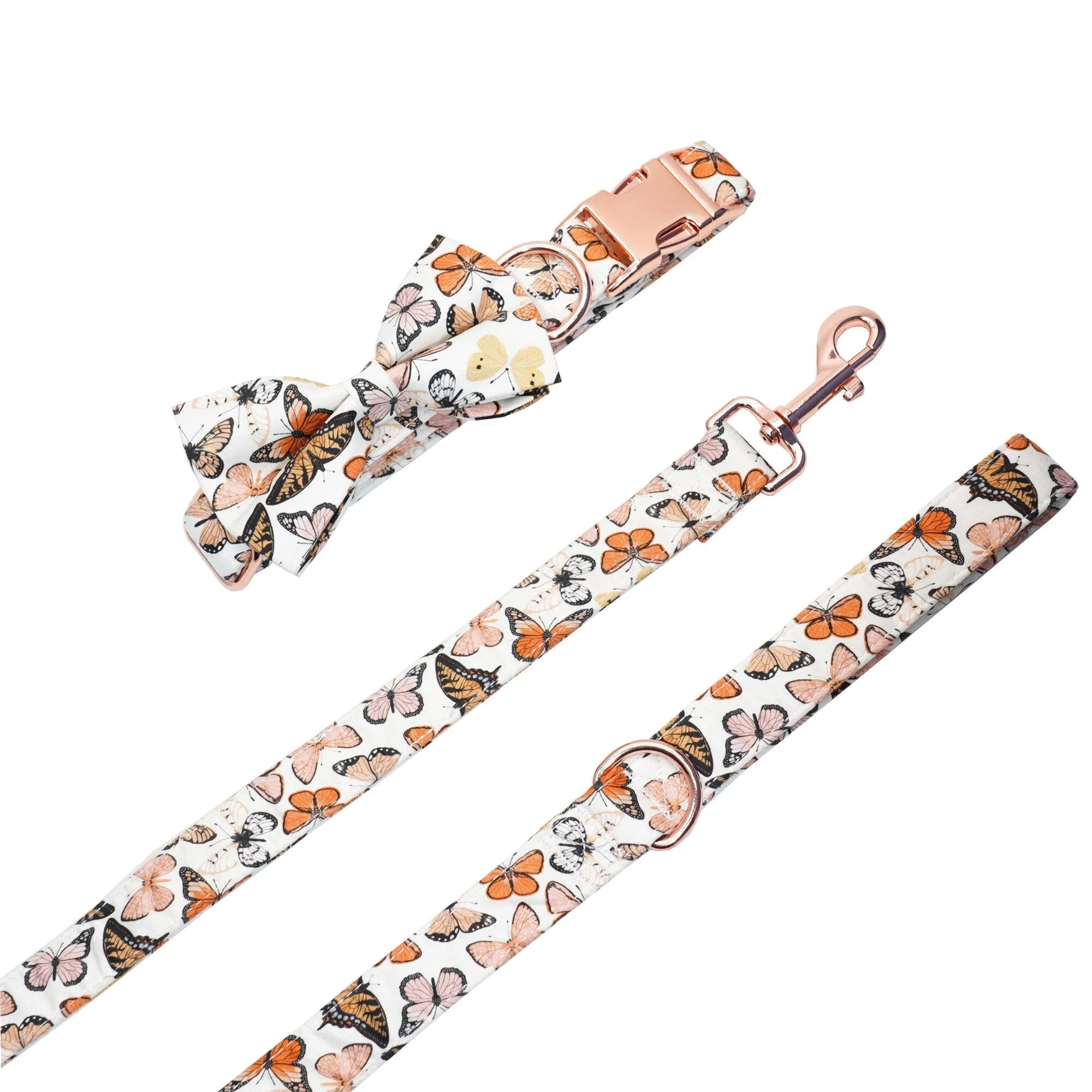 Breezy Butterflies: Personalized Bow collar And Leash Set.