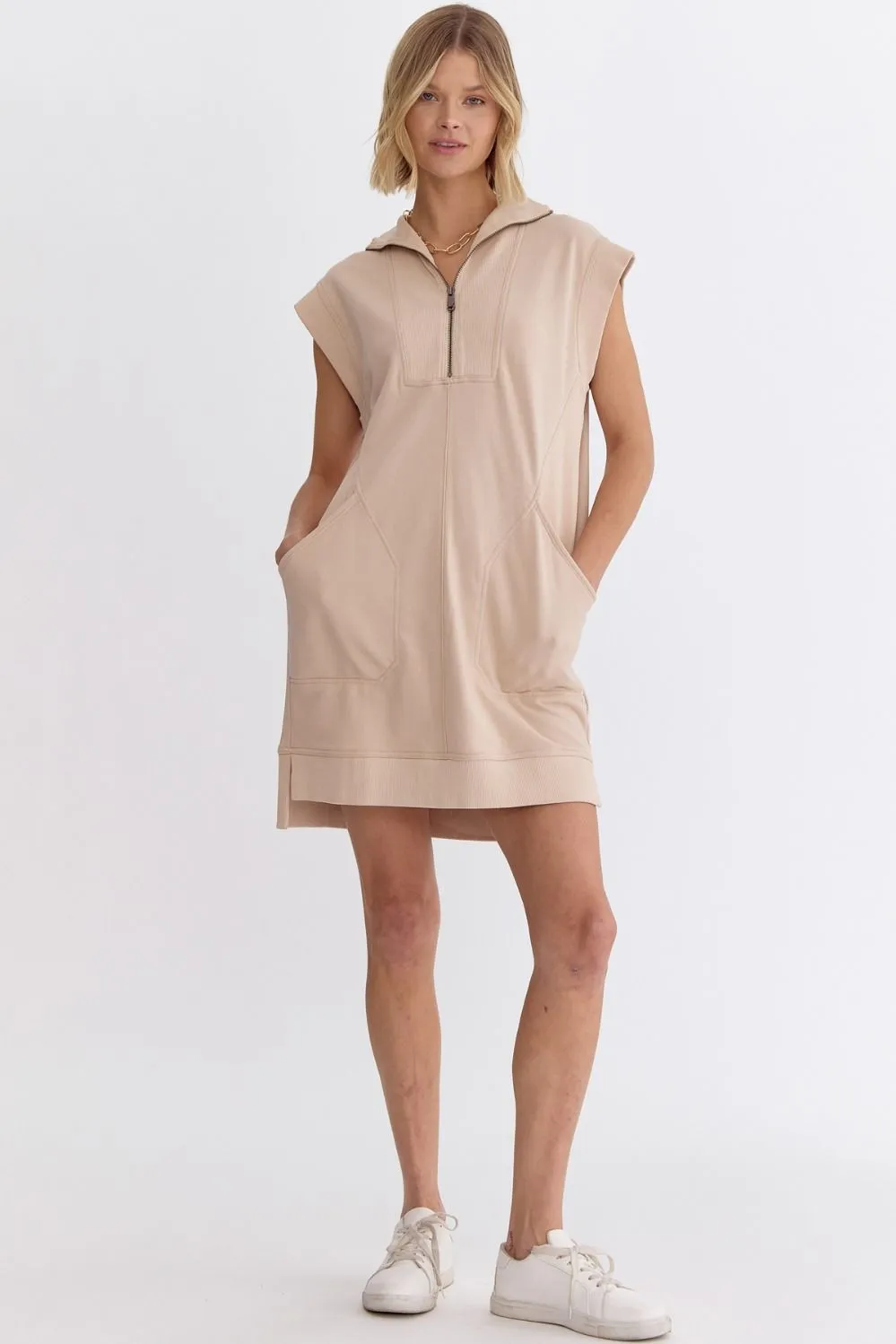 Casual Darling Taupe Tunic Dress