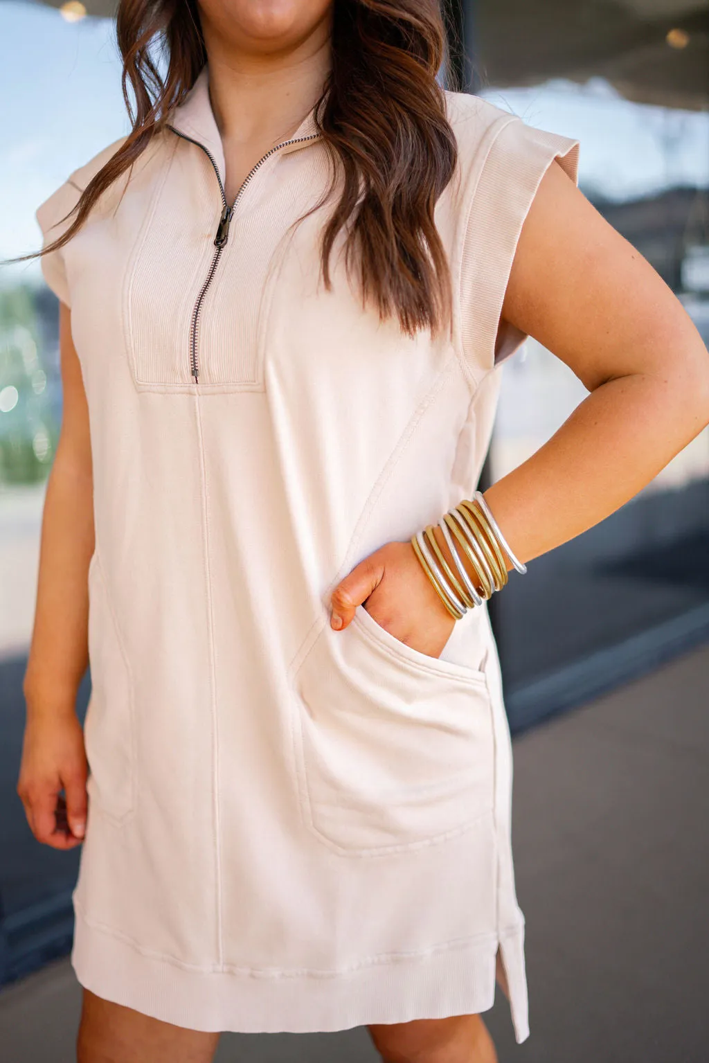 Casual Darling Taupe Tunic Dress