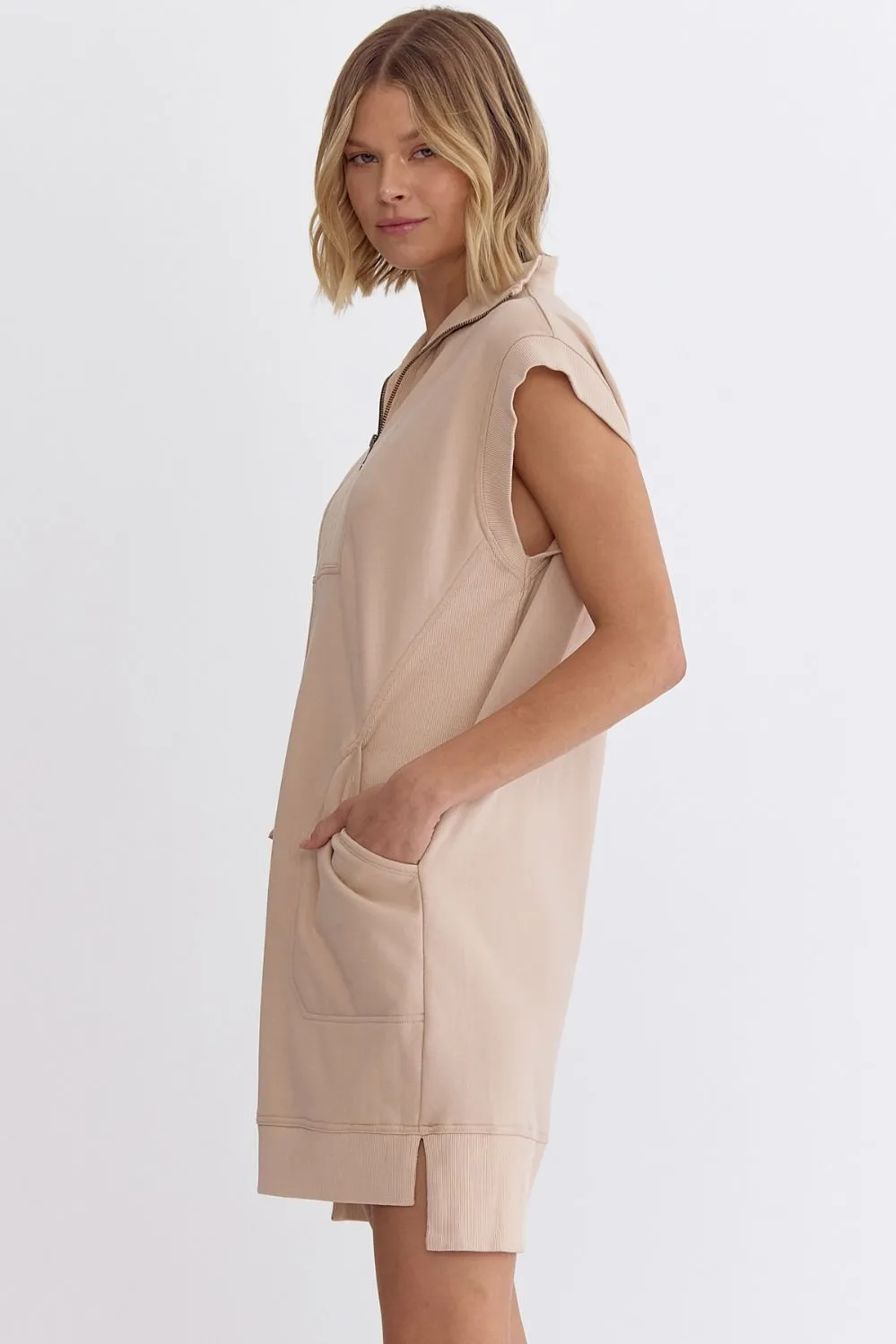 Casual Darling Taupe Tunic Dress