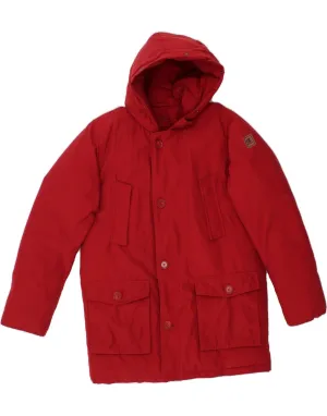 CHAMPION Boys Hooded Padded Coat 13-14 Years XL Red Polyester