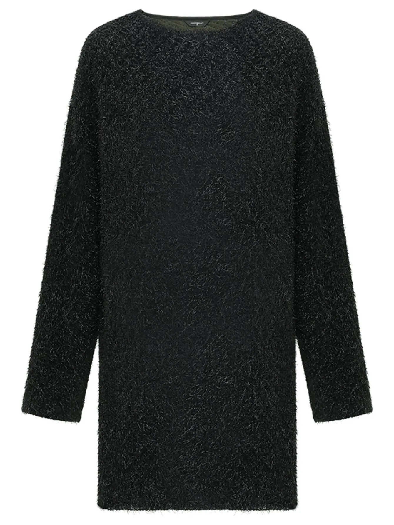 Classic Glittery Black Straight Knit Dress