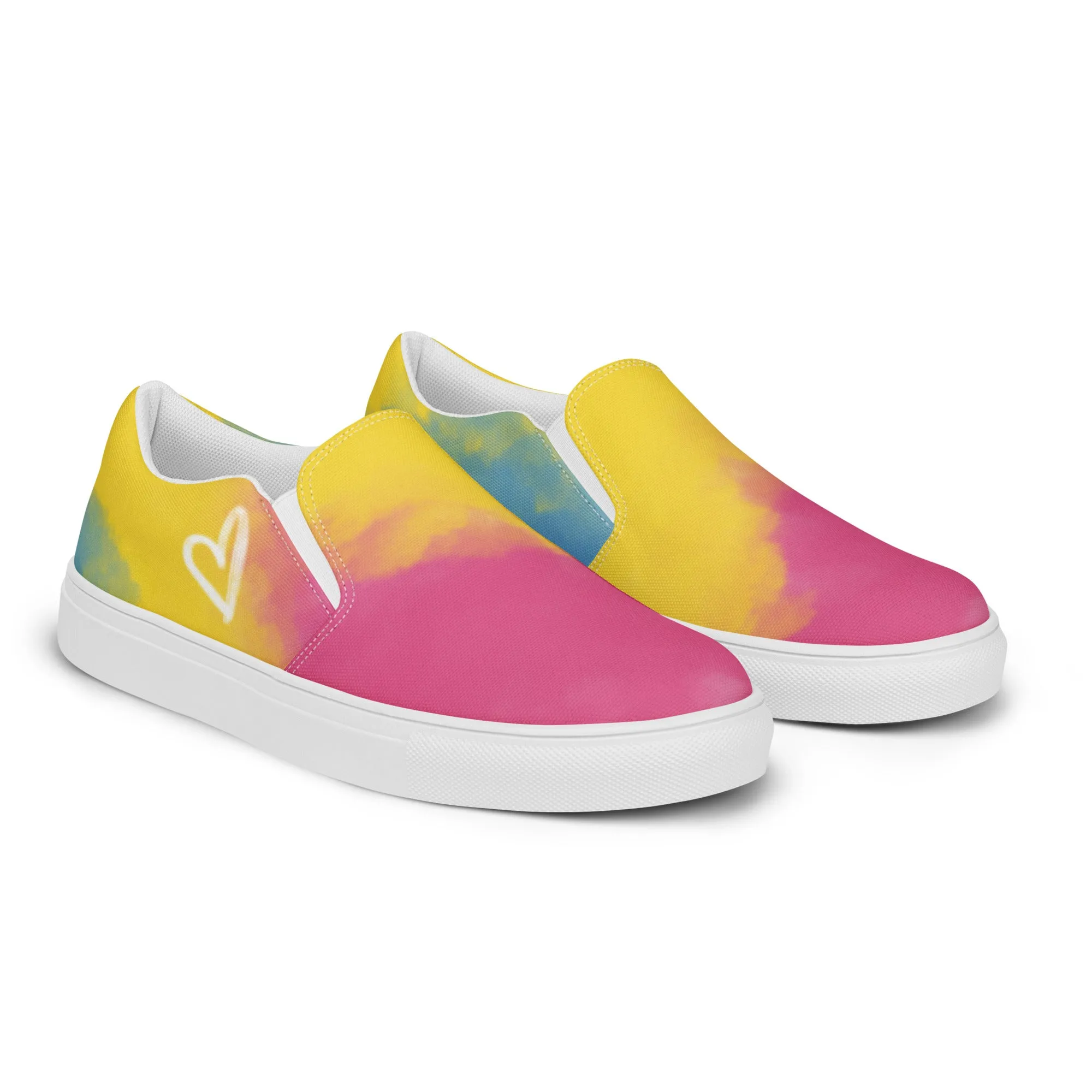 Cloudy Pansexual Slip-on Canvas Shoes (Fem Sizing)