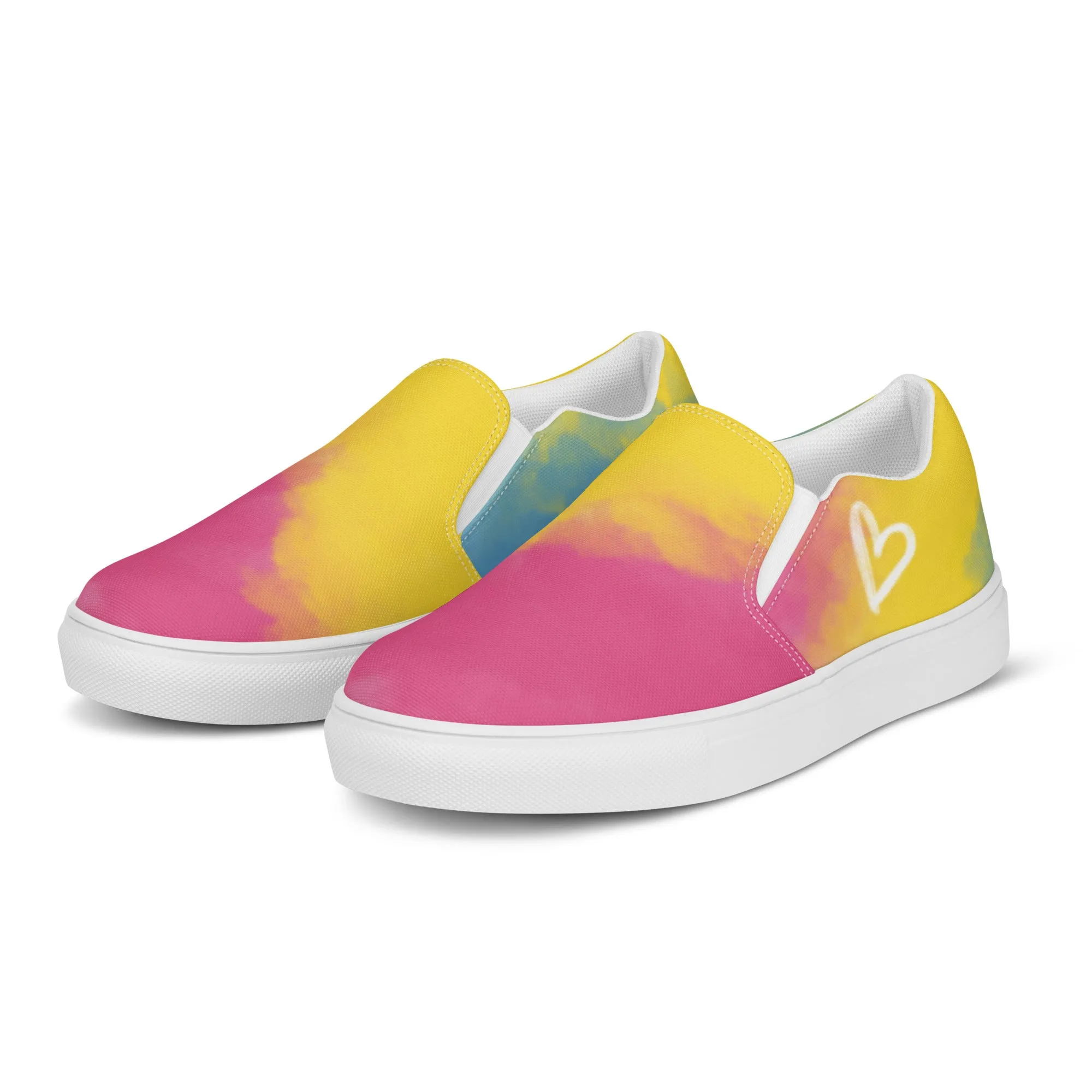 Cloudy Pansexual Slip-on Canvas Shoes (Fem Sizing)