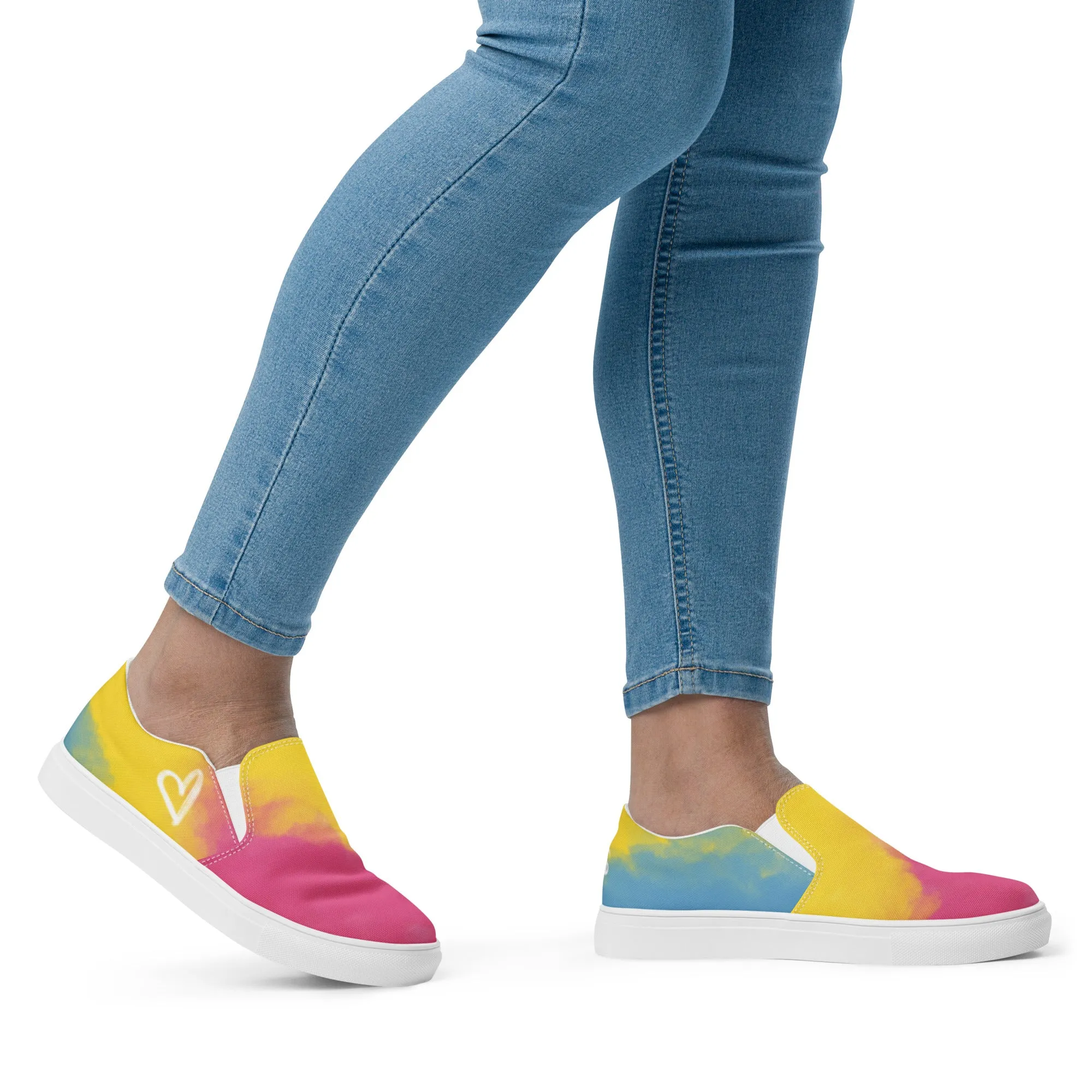 Cloudy Pansexual Slip-on Canvas Shoes (Fem Sizing)