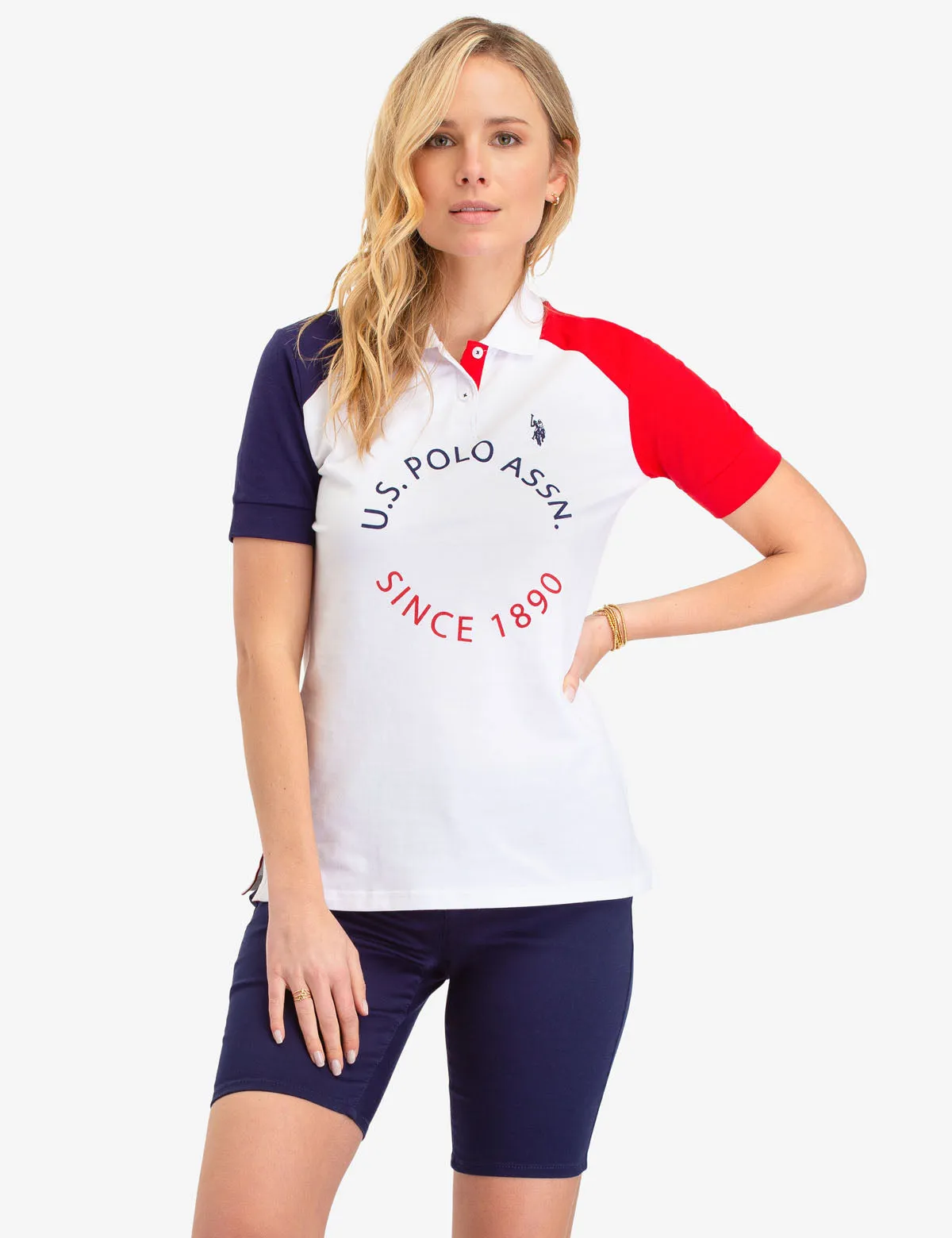 COLORBLOCK USPA CIRCLE LOGO POLO SHIRT