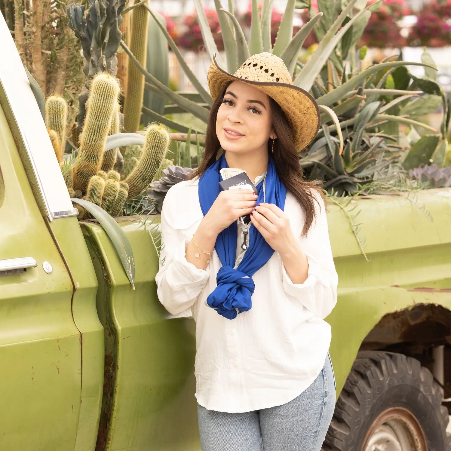 Convertible Infinity Scarf with Pocket™ | Ice Silk Blue Twist