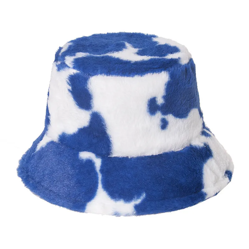 Cow Pattern Design Rabbit Fur Hat