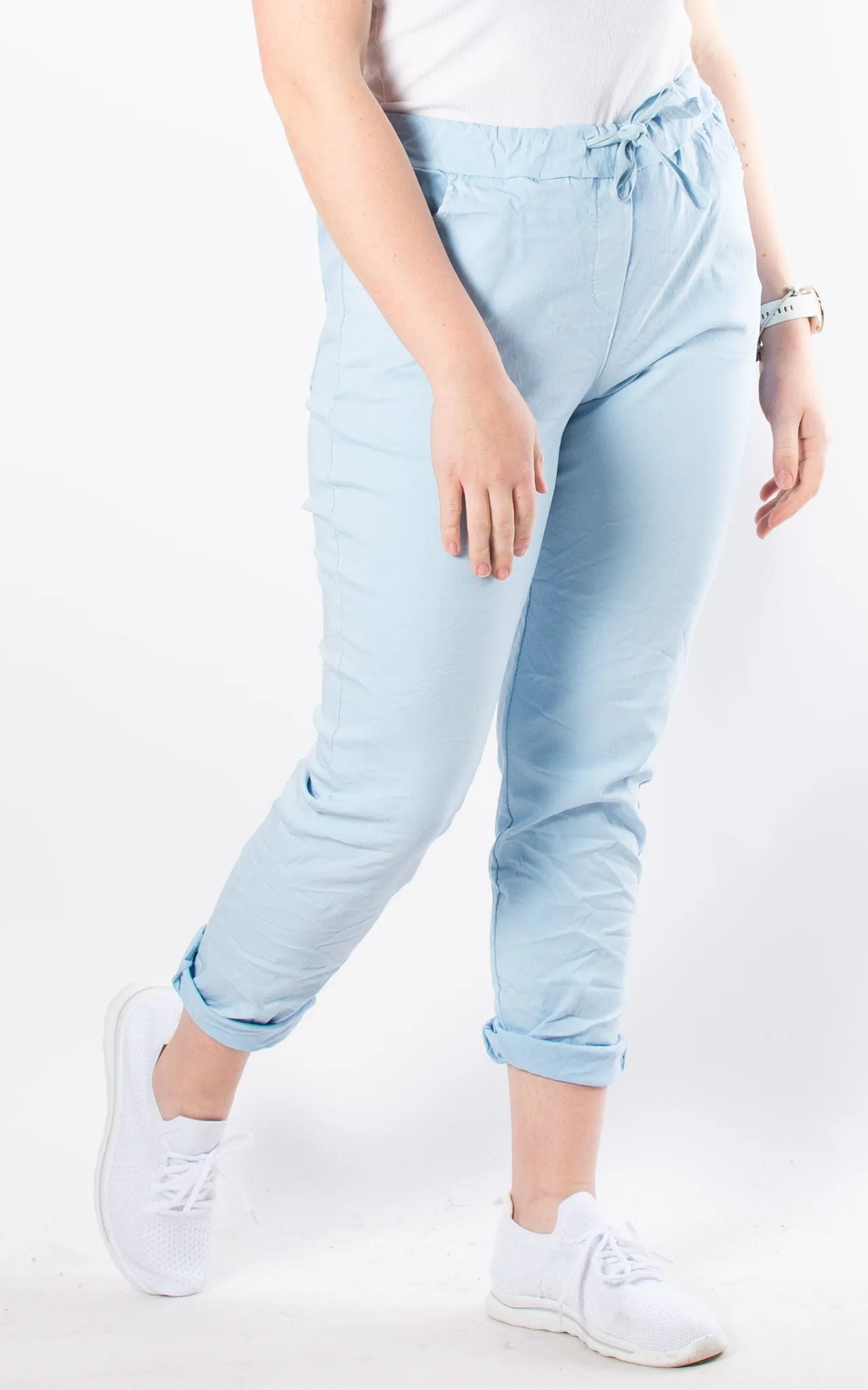 Crinkle Magic Joggers | Sky Blue