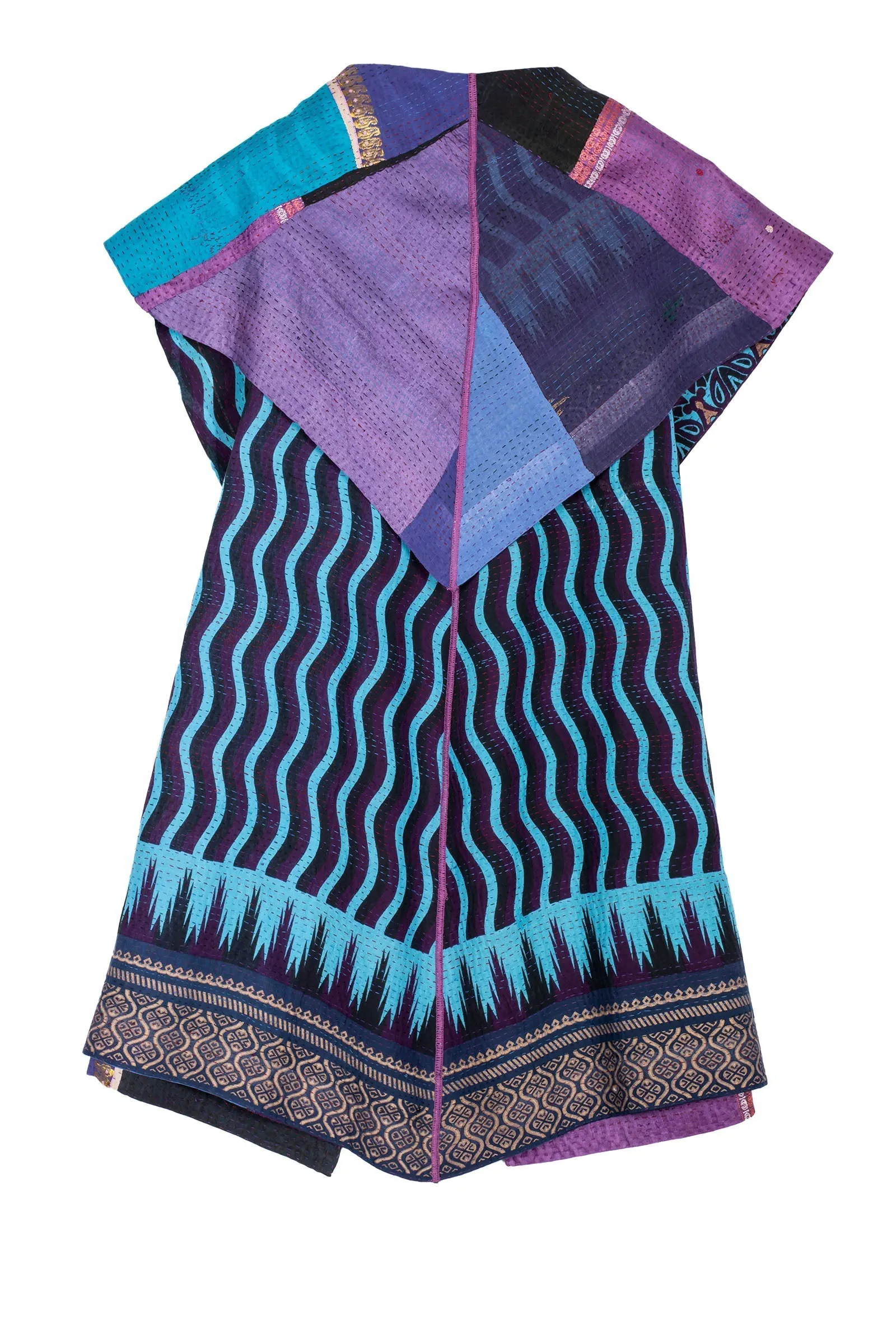 DESERT WAVES KANTHA CIRCULAR VEST - dw2201-blu -