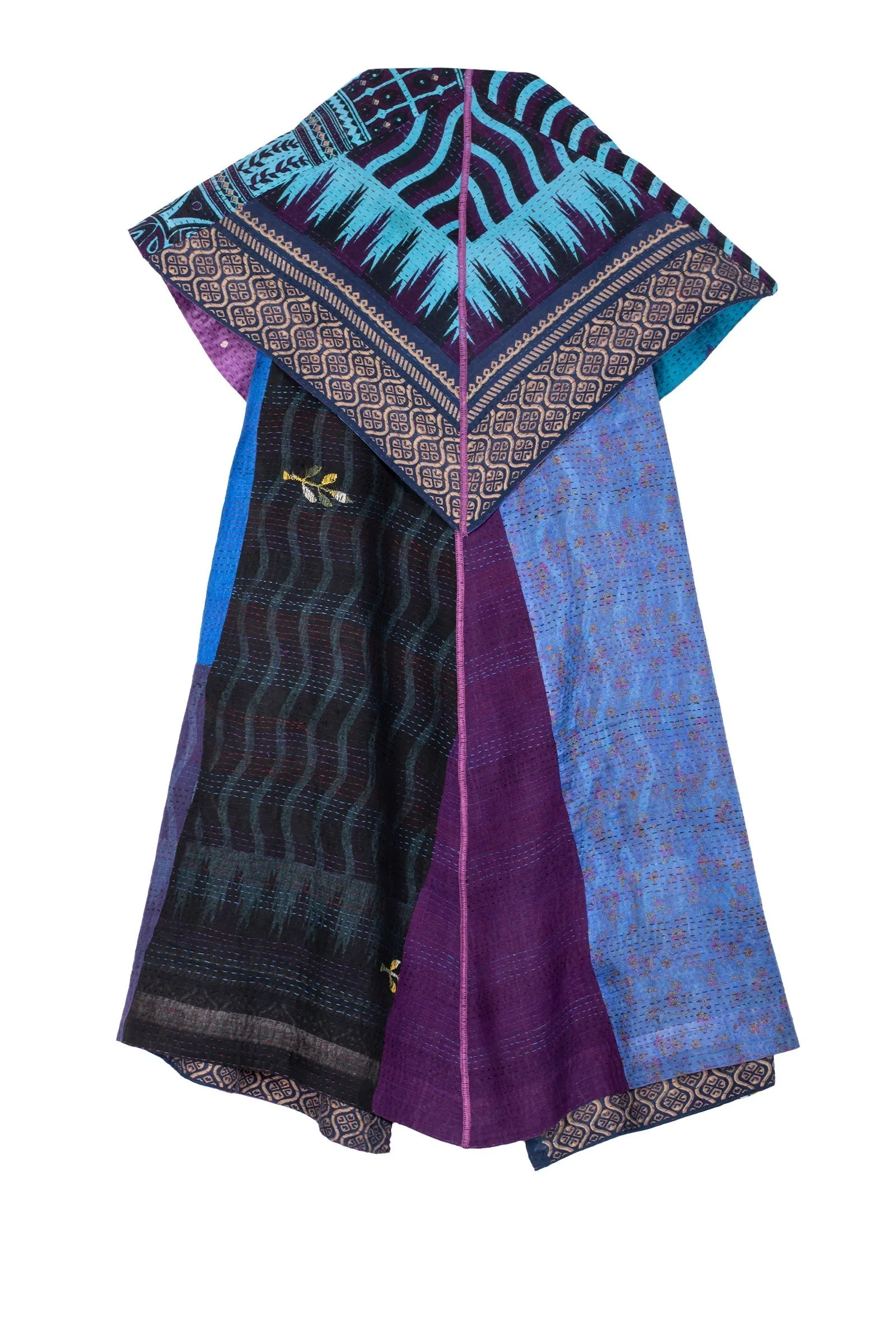 DESERT WAVES KANTHA CIRCULAR VEST - dw2201-blu -