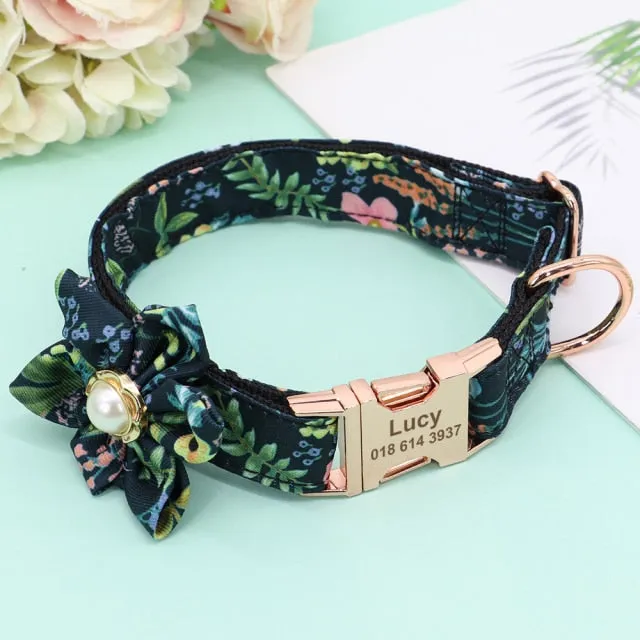 Designer Florals: Personalized Dogs Flower Collars