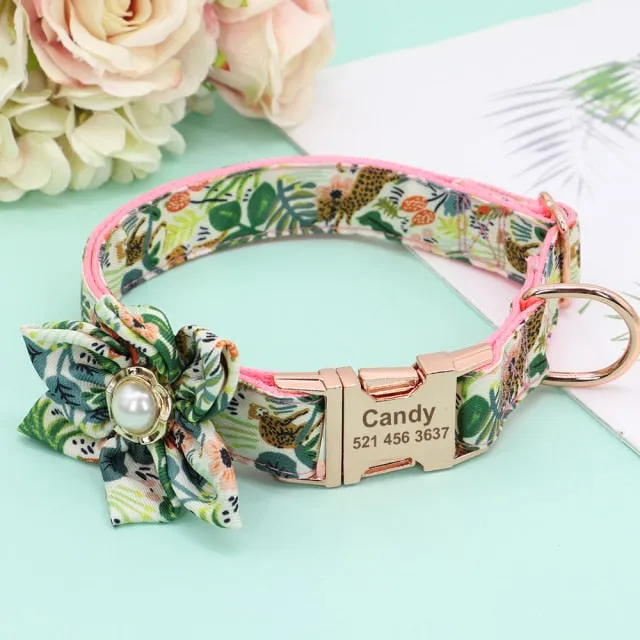 Designer Florals: Personalized Dogs Flower Collars