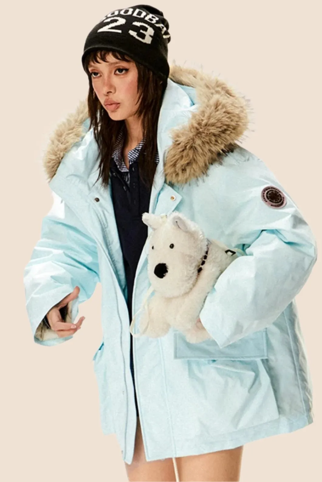 Detachable Hood Fur Collar Down Jacket