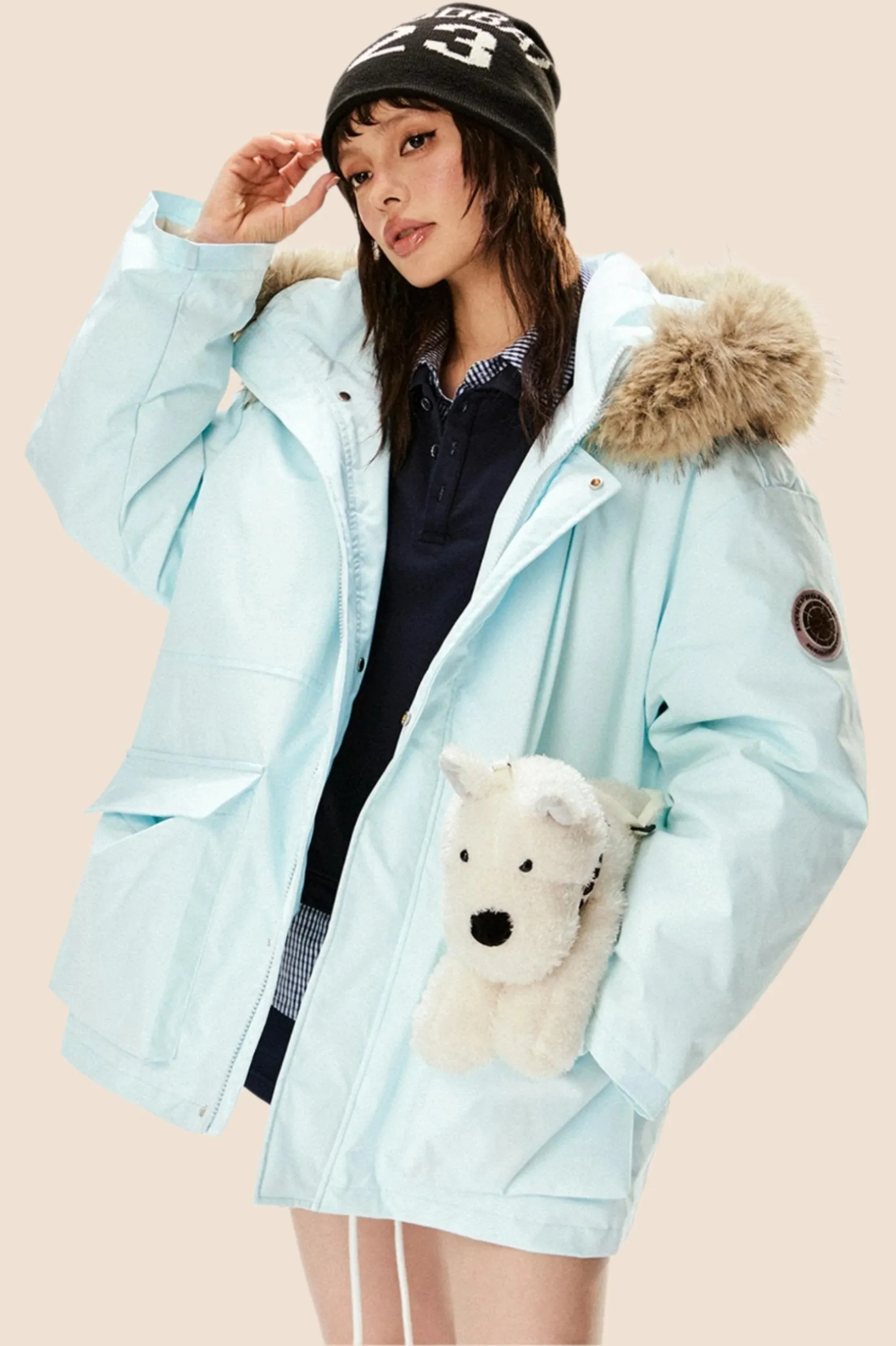 Detachable Hood Fur Collar Down Jacket