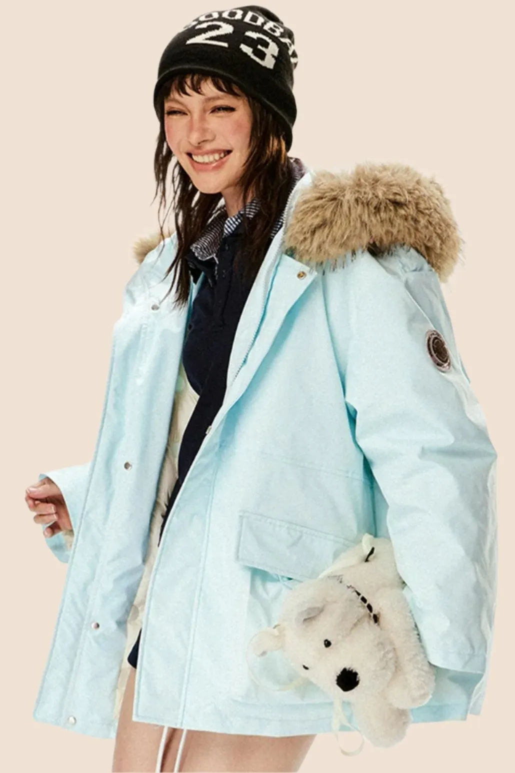 Detachable Hood Fur Collar Down Jacket