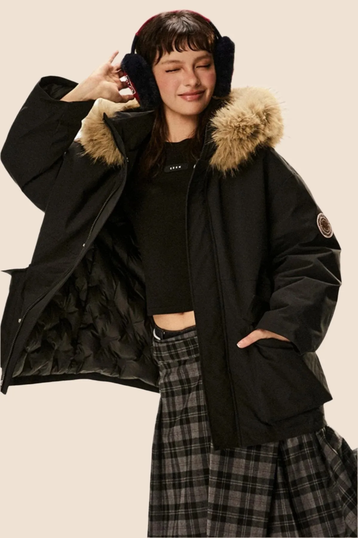 Detachable Hood Fur Collar Down Jacket