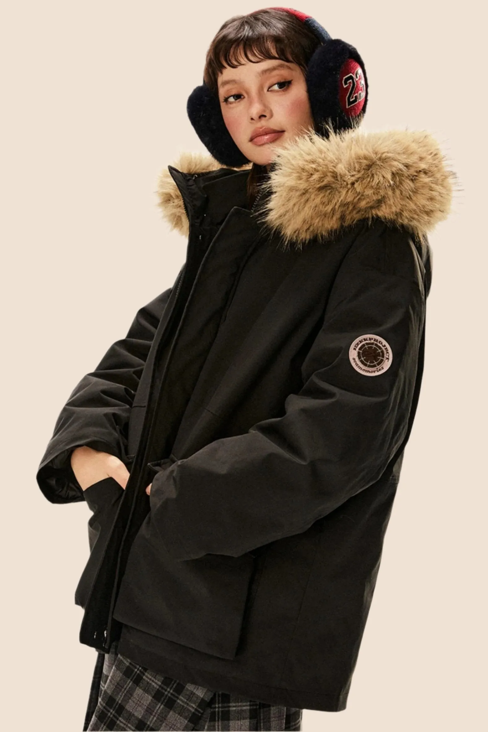 Detachable Hood Fur Collar Down Jacket