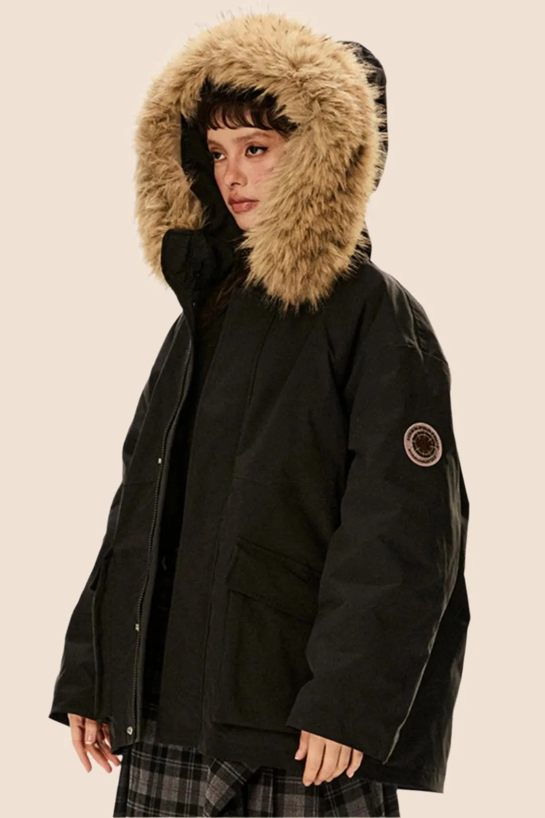 Detachable Hood Fur Collar Down Jacket