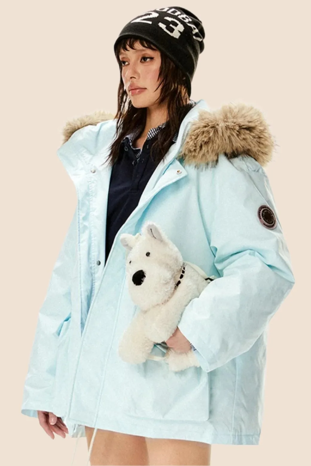 Detachable Hood Fur Collar Down Jacket