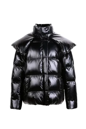 duck down jacket with high collar