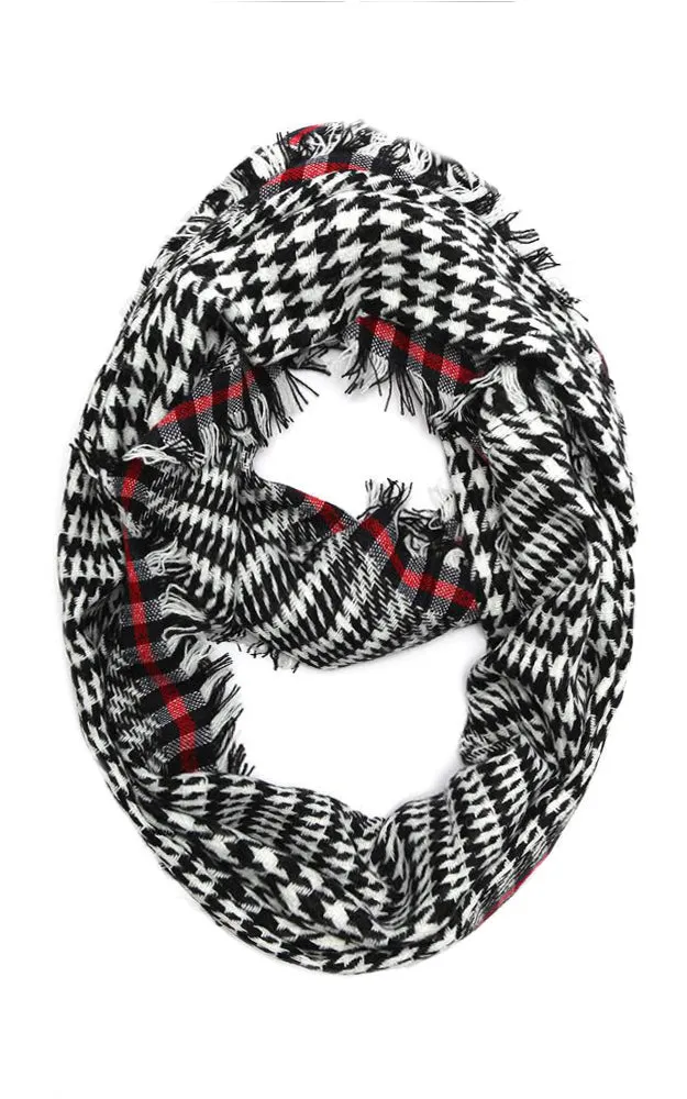 EAS9486 Houndstooth Pattern Infinity Scarf