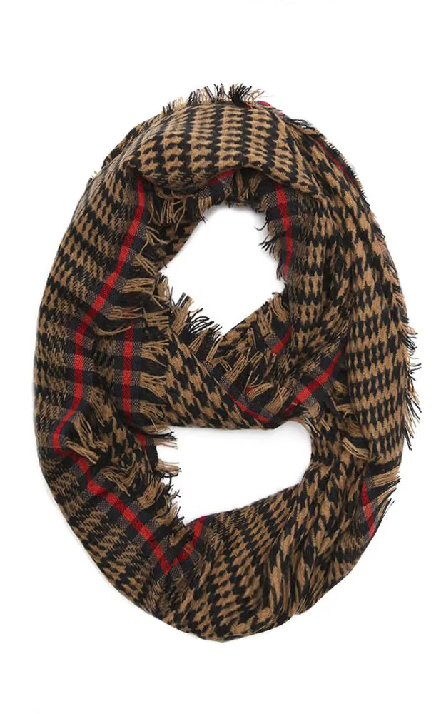 EAS9486 Houndstooth Pattern Infinity Scarf