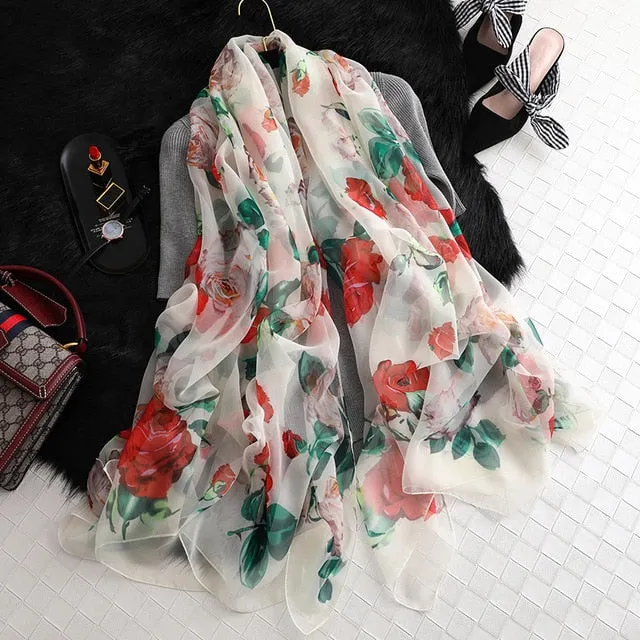 Fashion Silk Scarf Printed Bandana Shawl #2532